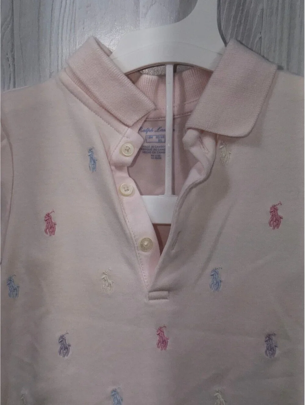 Ralph Lauren Baby Girls Pink Embroidered Polo Dress with Bloomers Size 18M